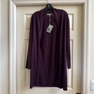 Neiman Marcus Cashmere Collection Plum Cardigan Sweater Size M NEW WITH TAGS